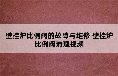 壁挂炉比例阀的故障与维修 壁挂炉比例阀清理视频